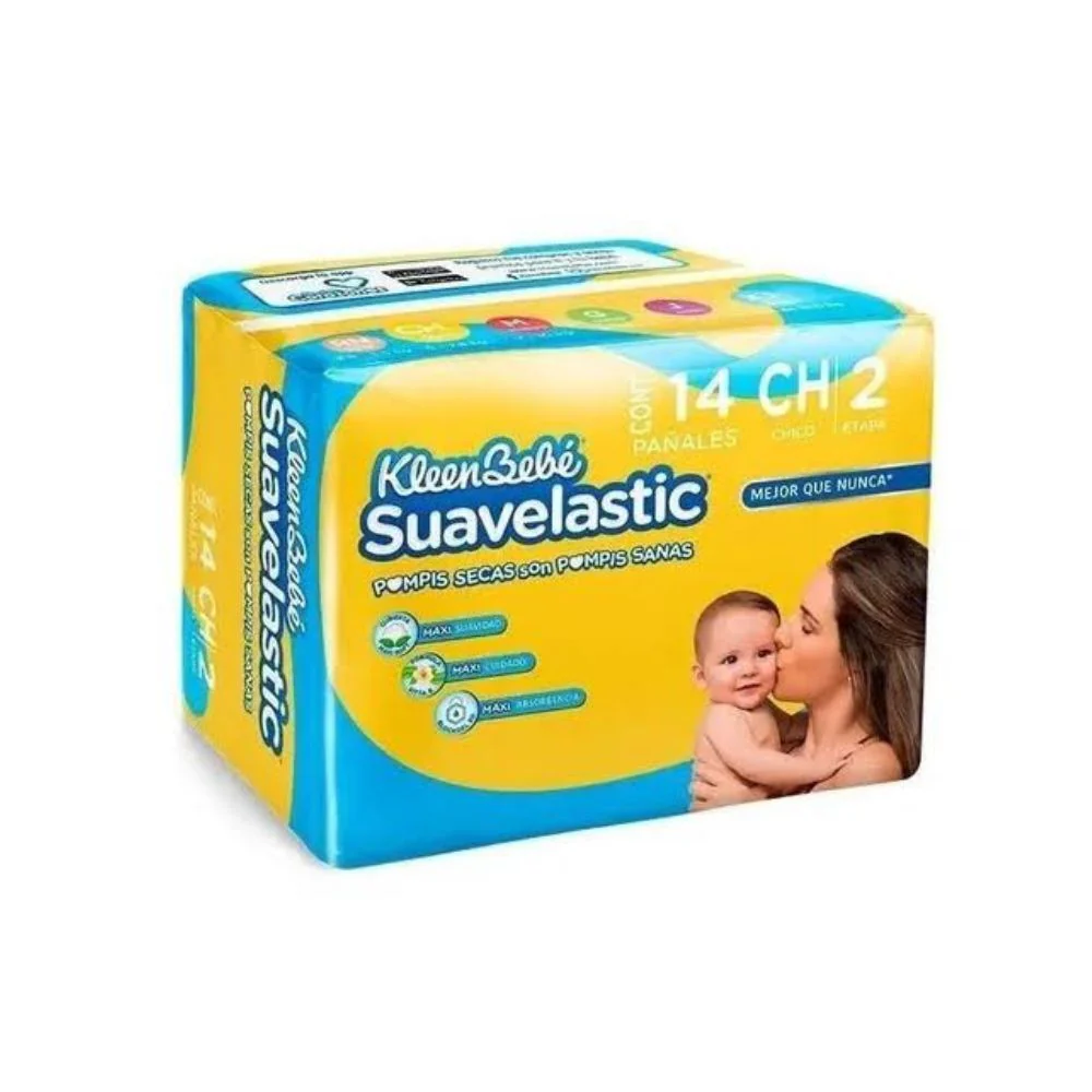 Kleen Bebé Suavelastic Talla 2 14 pañales